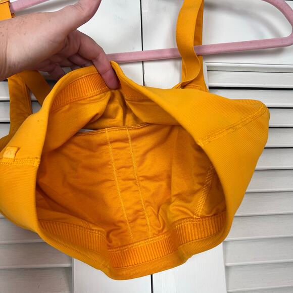 Lululemon Train Bra Medium Support C/D Cups Ribbed Yellow Size 12 - Picture 5 of 5